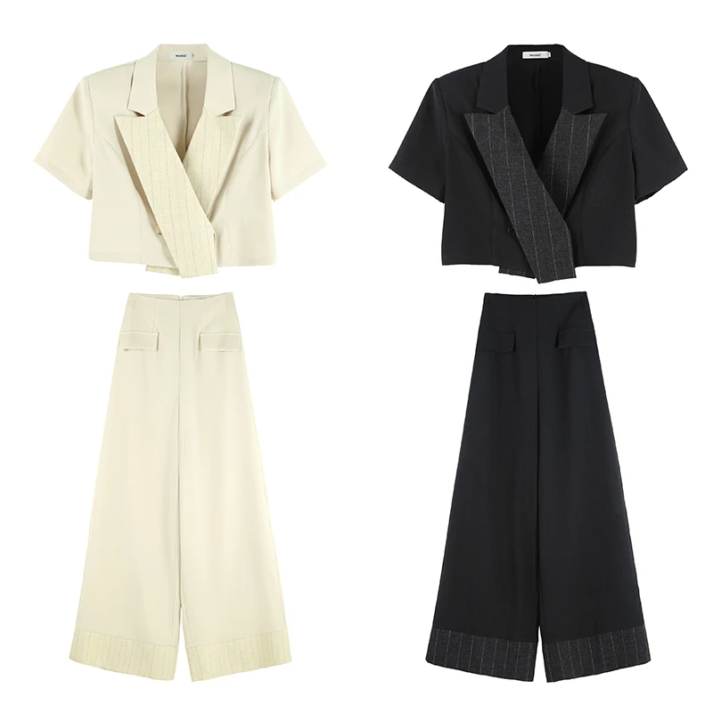 陈啾啾2025夏季休闲时尚套装小香风两件套衣裤套装SHBZX622260