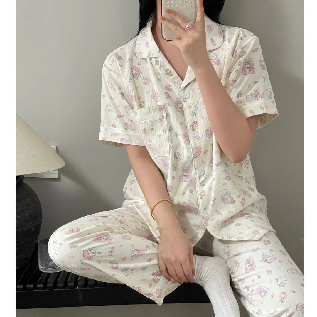 【云朵棉】2025新款睡衣春夏秋季少女ins风可爱卡通家居服三件套