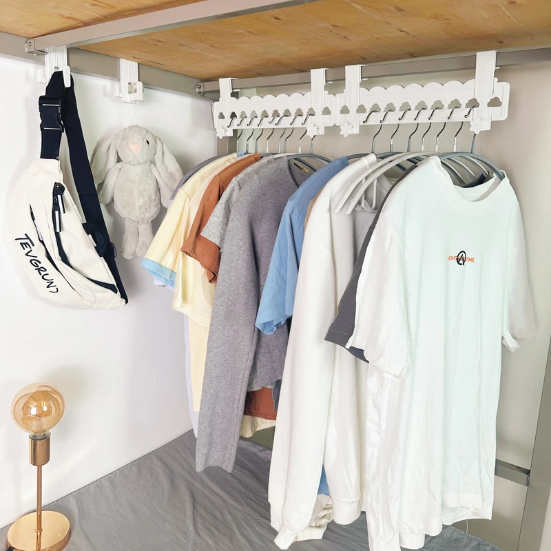 床上衣服收纳架下铺挂衣架宿舍神器简易衣帽架床头免打孔置物架