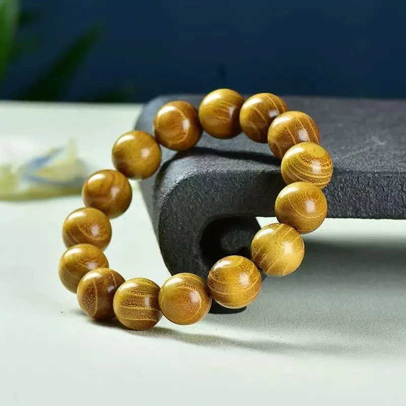 黄金檀水波纹手串LQ237 （无礼盒）