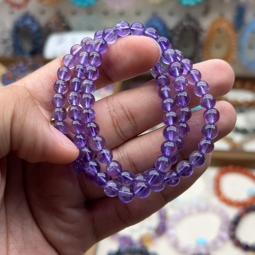 手链水晶未镶嵌紫水晶三圈