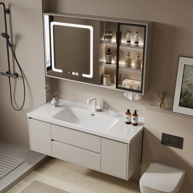 陶瓷一体盆浴室柜组合卫生间防水多功能洗漱台洗手盆洗脸盆柜套装