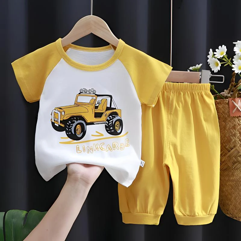 女童纯棉卡通风套头洋气卡通动漫女心形套装幼儿外出服超萌炸街