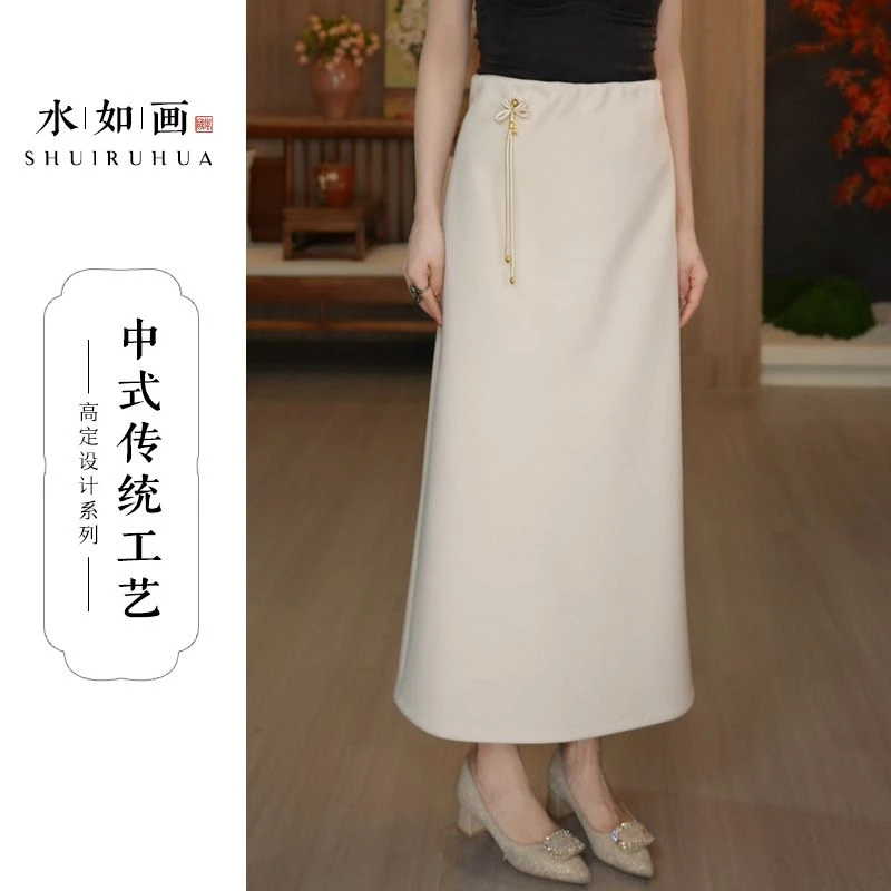 水如画【云蔓】重磅高密羊毛半身裙~保暖修身显瘦百搭裙子