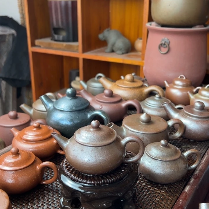 紫砂茶壶汝*秋紫砂壶匣钵柴烧壶