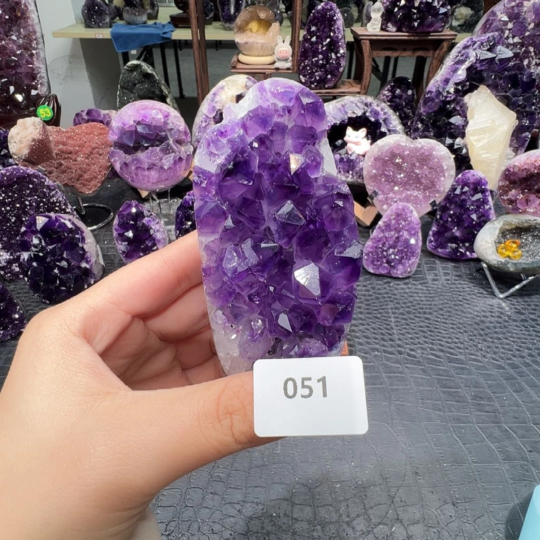 未镶嵌紫晶珠宝半成品