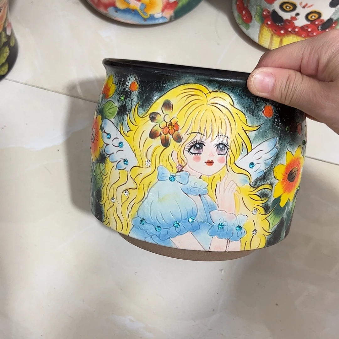 错***了景德镇炫彩手绘景德镇陶瓷花盆