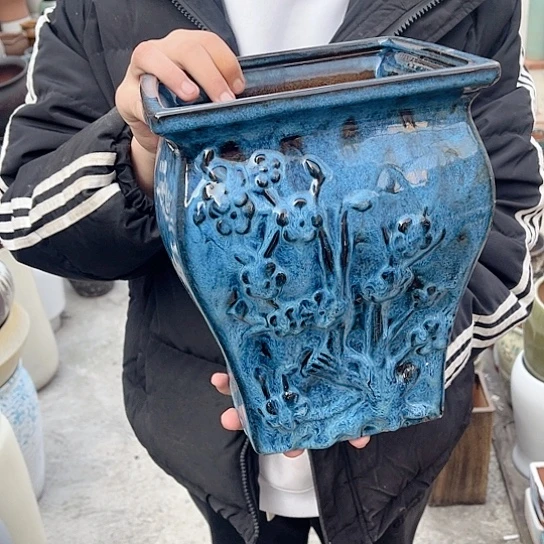 紫砂花盆高度24口径20