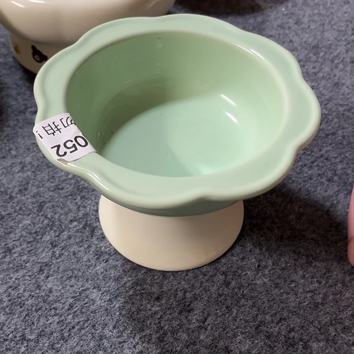 陶陶瓷碗向日葵绿色微瑕