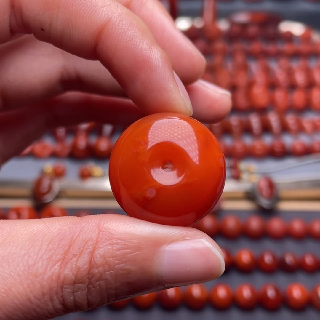 南红玛瑙未镶嵌其他W23➕瓦西柿子红平安扣