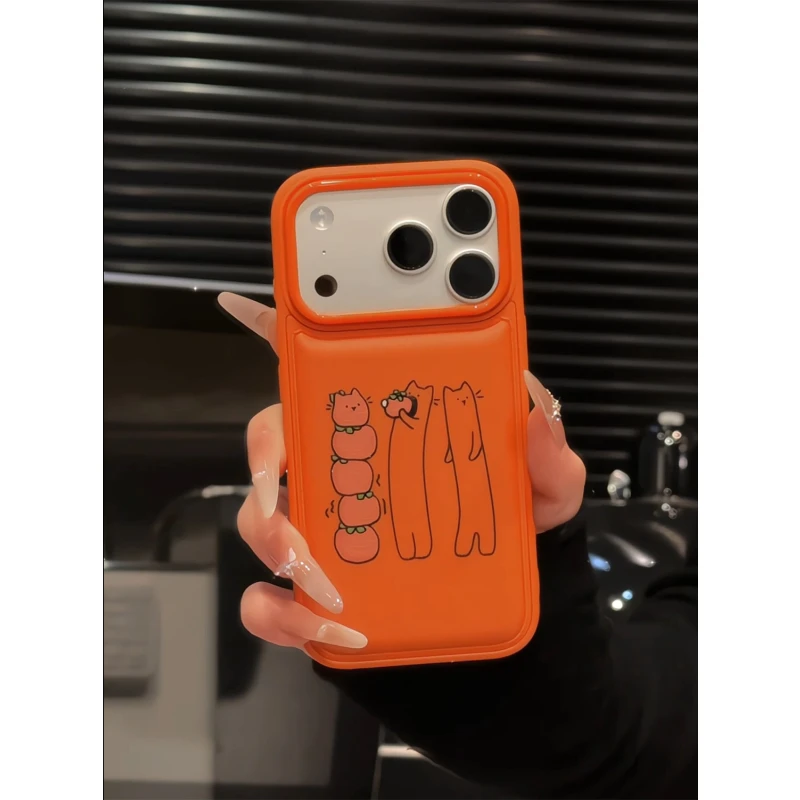 桔猫适用苹果17pro手机壳iPhone16pm鼓包可爱14plus防摔ins简约13