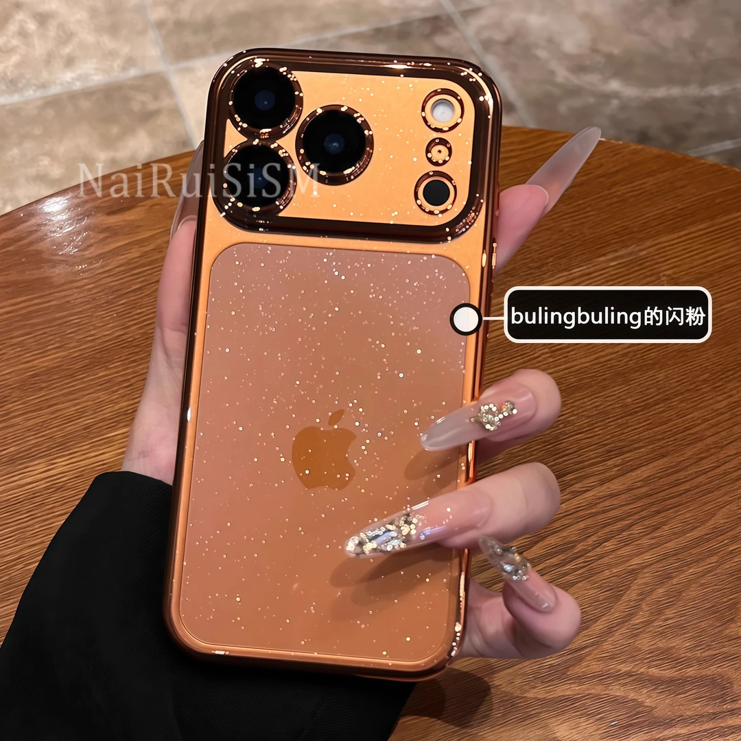 【高级感电镀星河闪粉】新款2025网红爆款适用iphone17promax手机壳