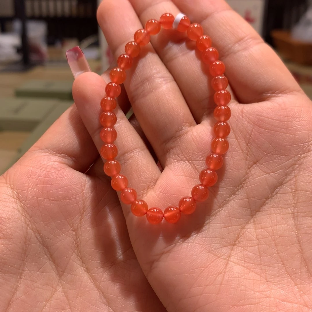 南红玛瑙5+冰橘单圈未镶嵌