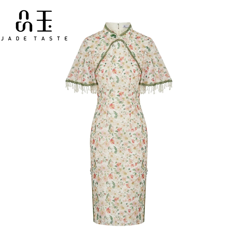 【高高甄选】品玉流苏旗袍年轻款高端气质复古改良P32TQ3250