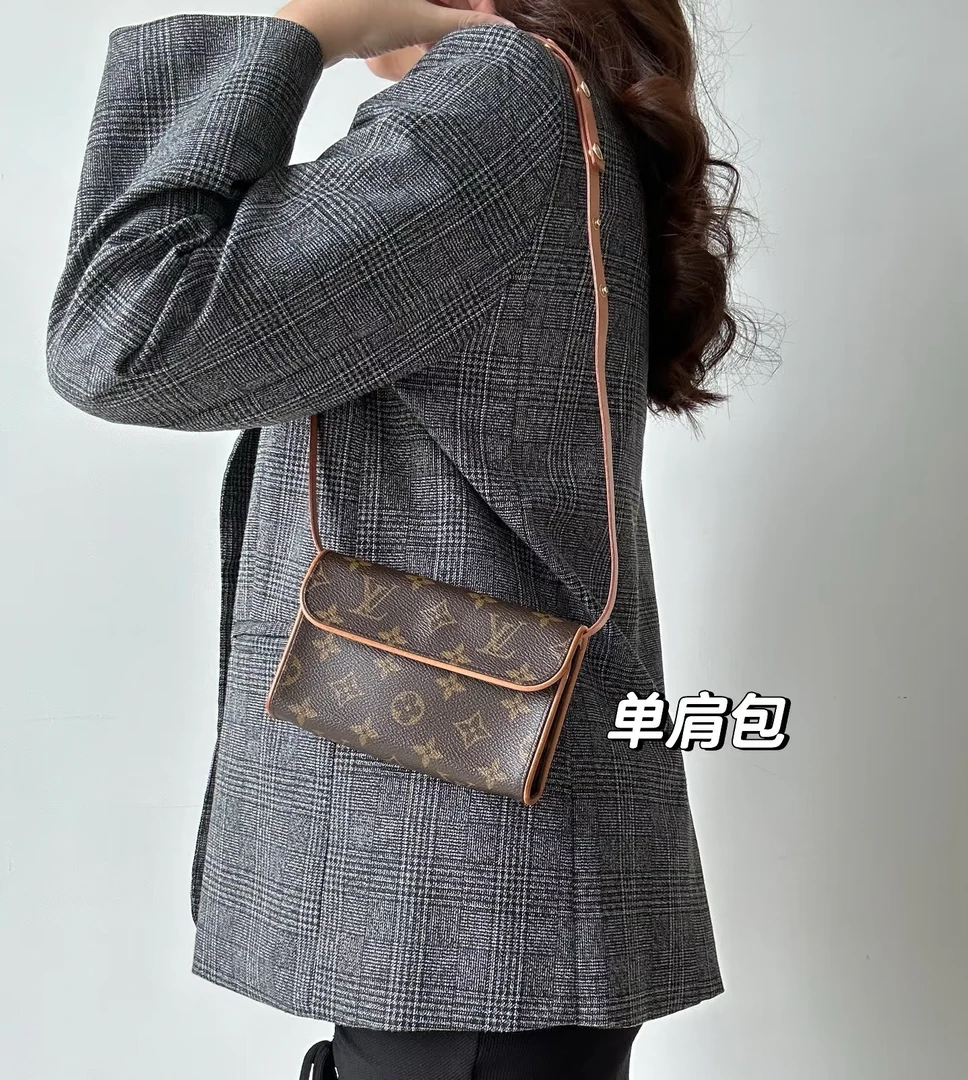 95新 LouisVuitton/路易威登 老花经典小胸包斜挎包全原中古女士