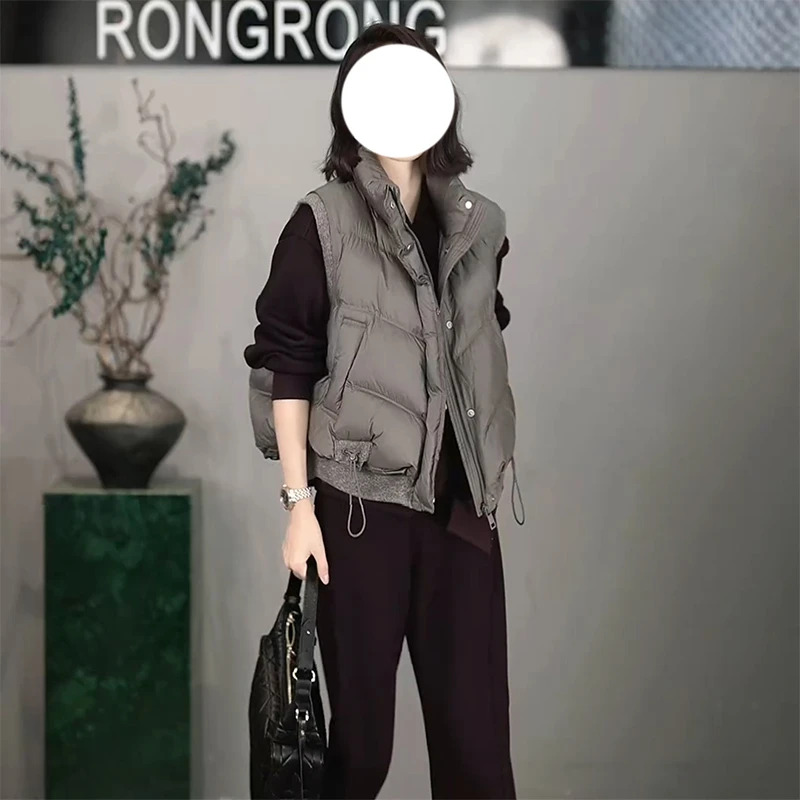 马甲女2025秋冬季新款时尚设计高级感百搭通勤立领棉服保暖外套