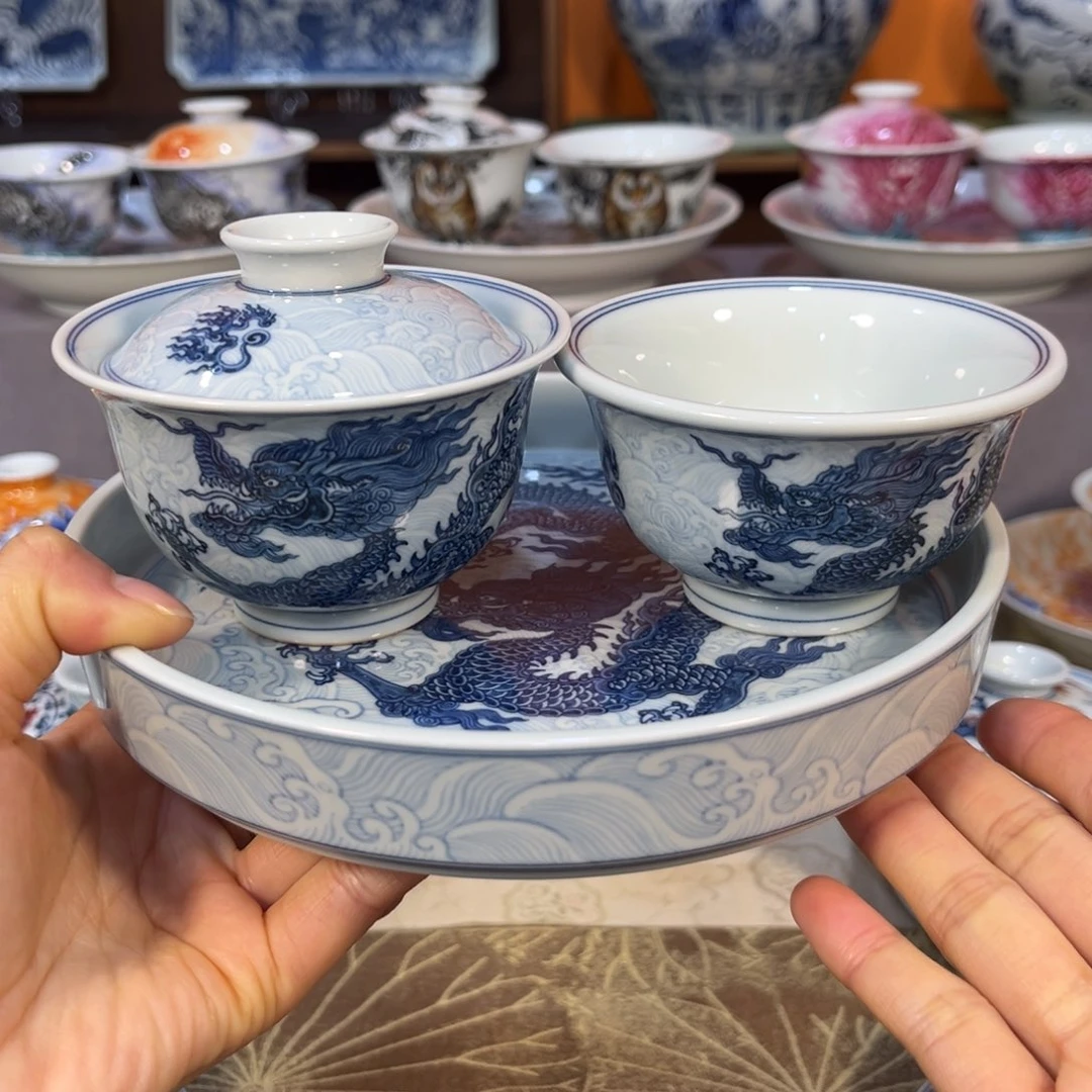 手绘仿明淡海水二代龙