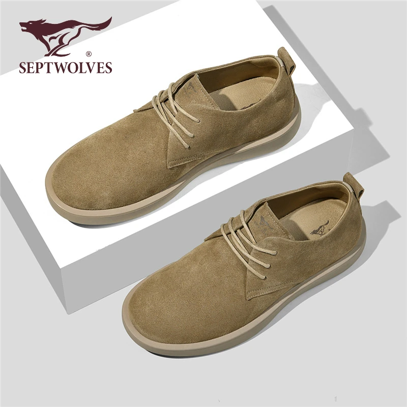七匹狼男鞋秋季2025新款软底舒适平底休闲鞋男士皮鞋上班通勤板鞋