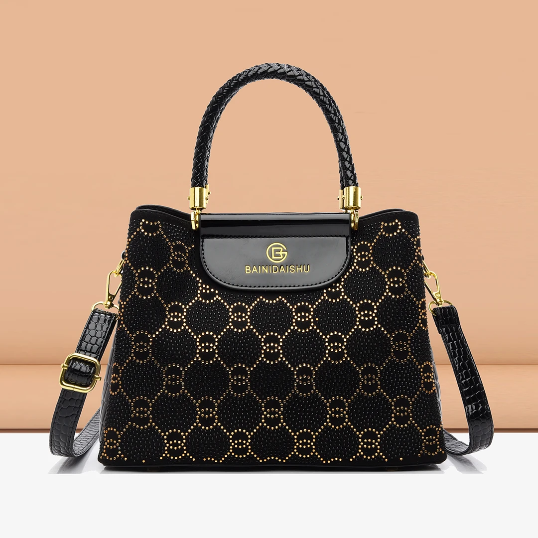 轻奢质感小众女士斜挎百搭手提女包2029黑色