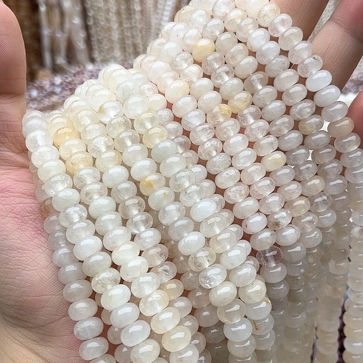 未镶嵌玛瑙/玉髓珠宝半成品一条8mm左右黄胶花算盘珠