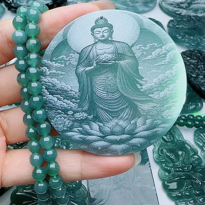 翡翠未镶嵌颈饰多样性发货天然的A货翡翠