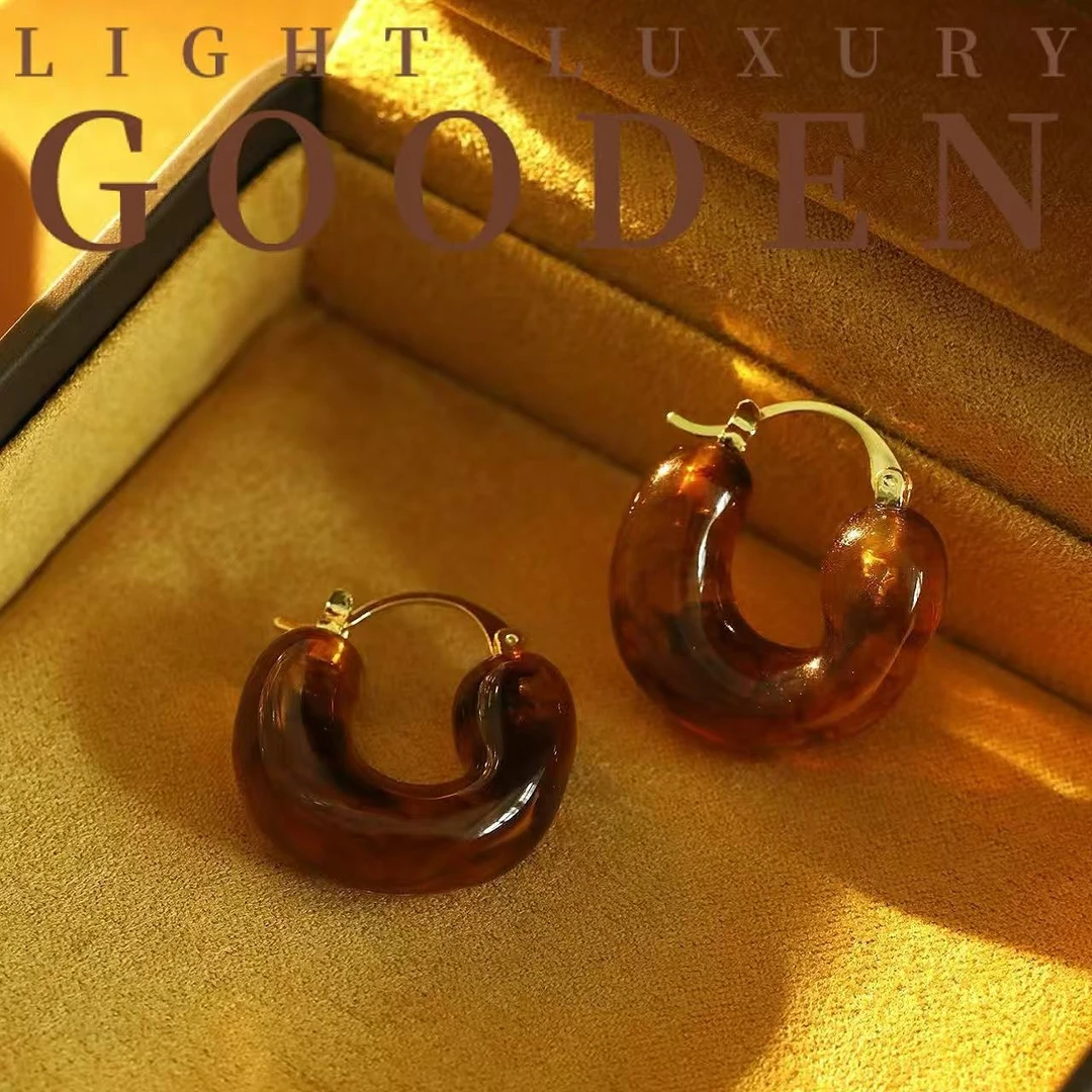 铜合金耳饰 Gooden岛家【摩卡】秋冬款美拉德色高级感耳环