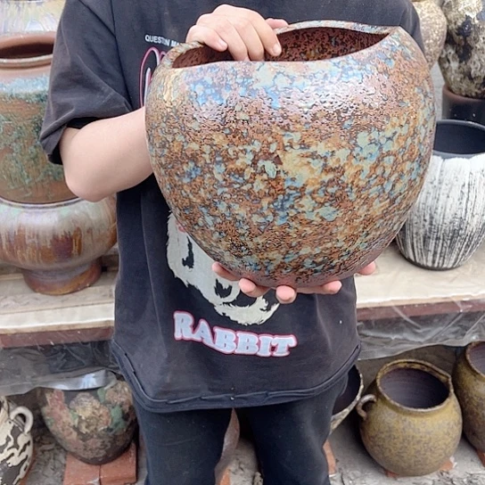 紫砂花盆高度23口径20