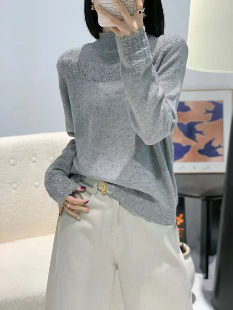 02#女烫钻针织套头款毛针织衫不褪色衫圆领秋冬