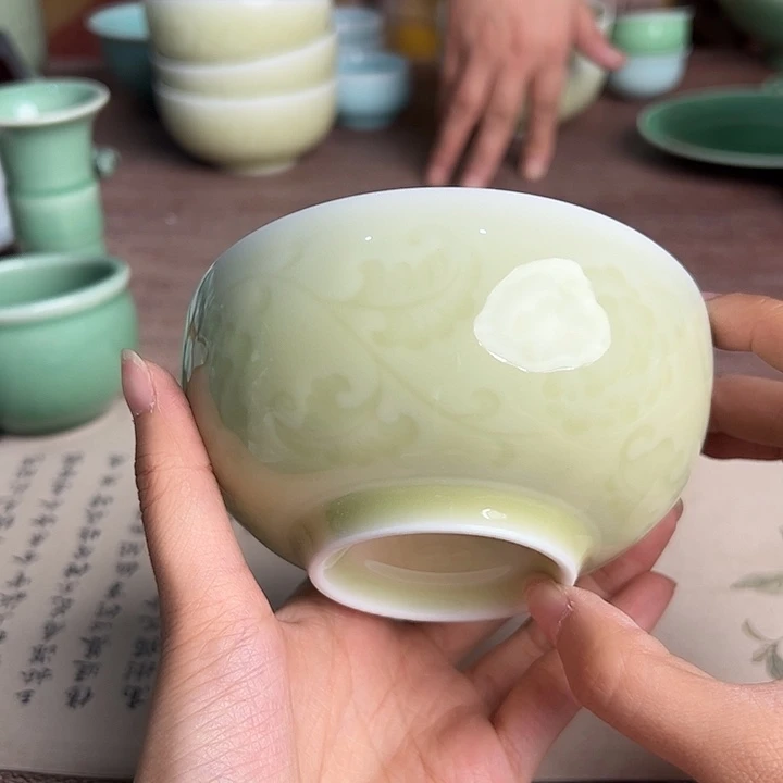 龙泉云间青瓷小米茶器