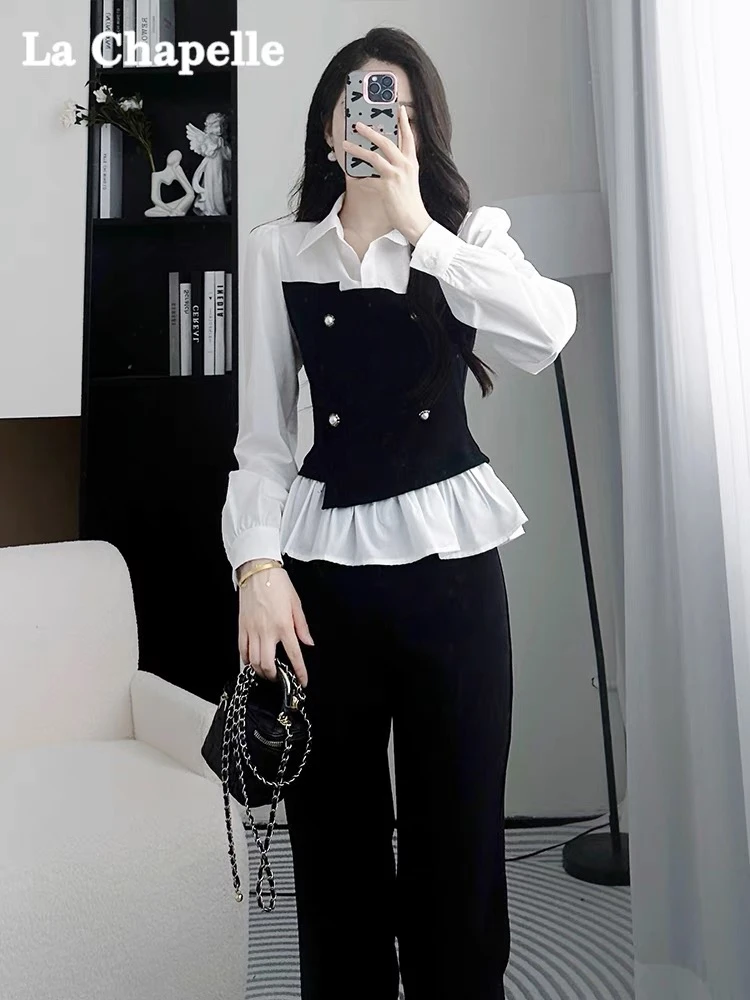 梦想服饰2024新款上市大码套装两件套显瘦气质通勤极简风1019