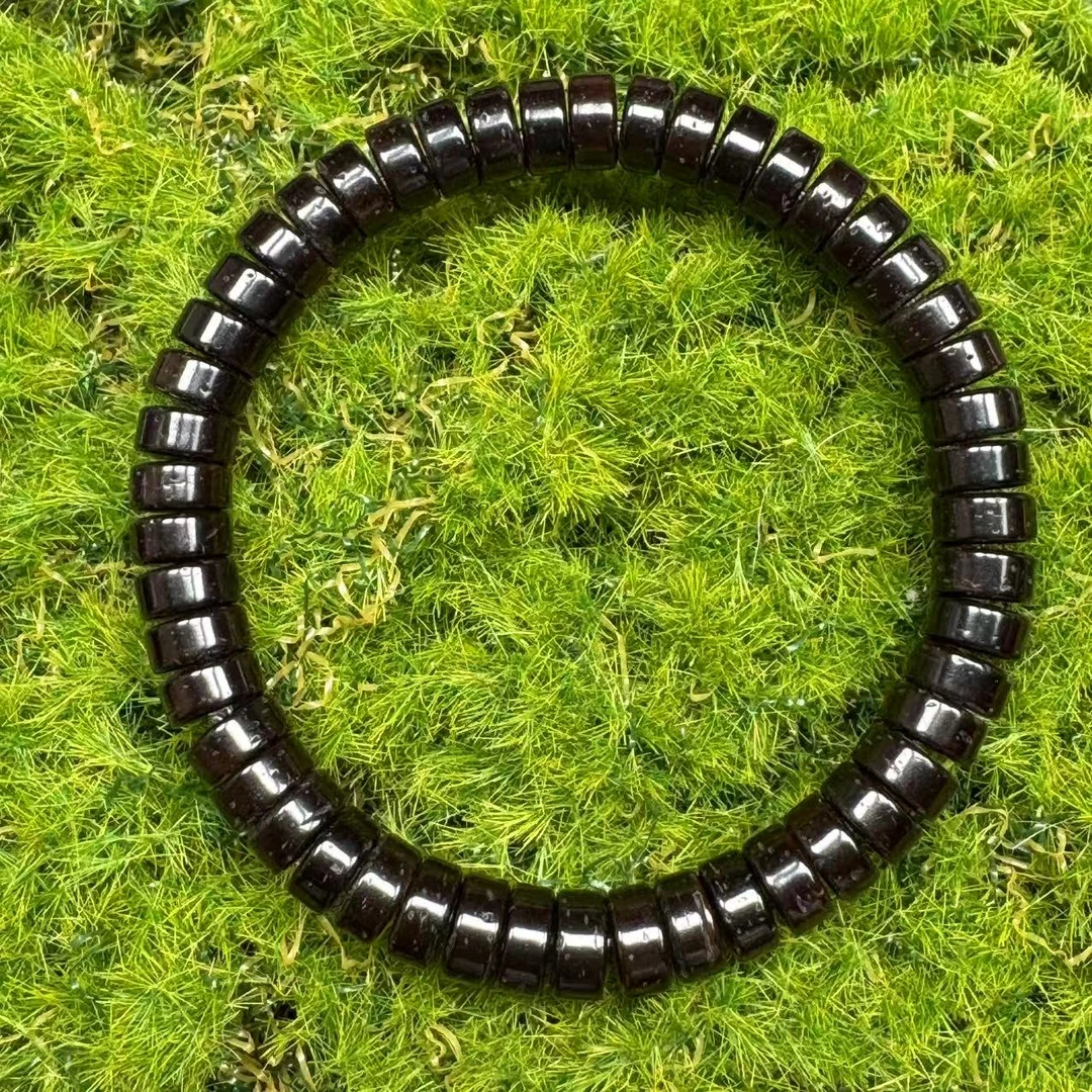 尺寸8mm左右椰蒂黑金药片单圈一条《小鱼文玩》J118