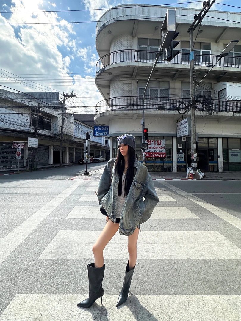 【0122stepll】Dirty Fit 水洗牛仔外套女复古宽松上衣KKXMWS247381