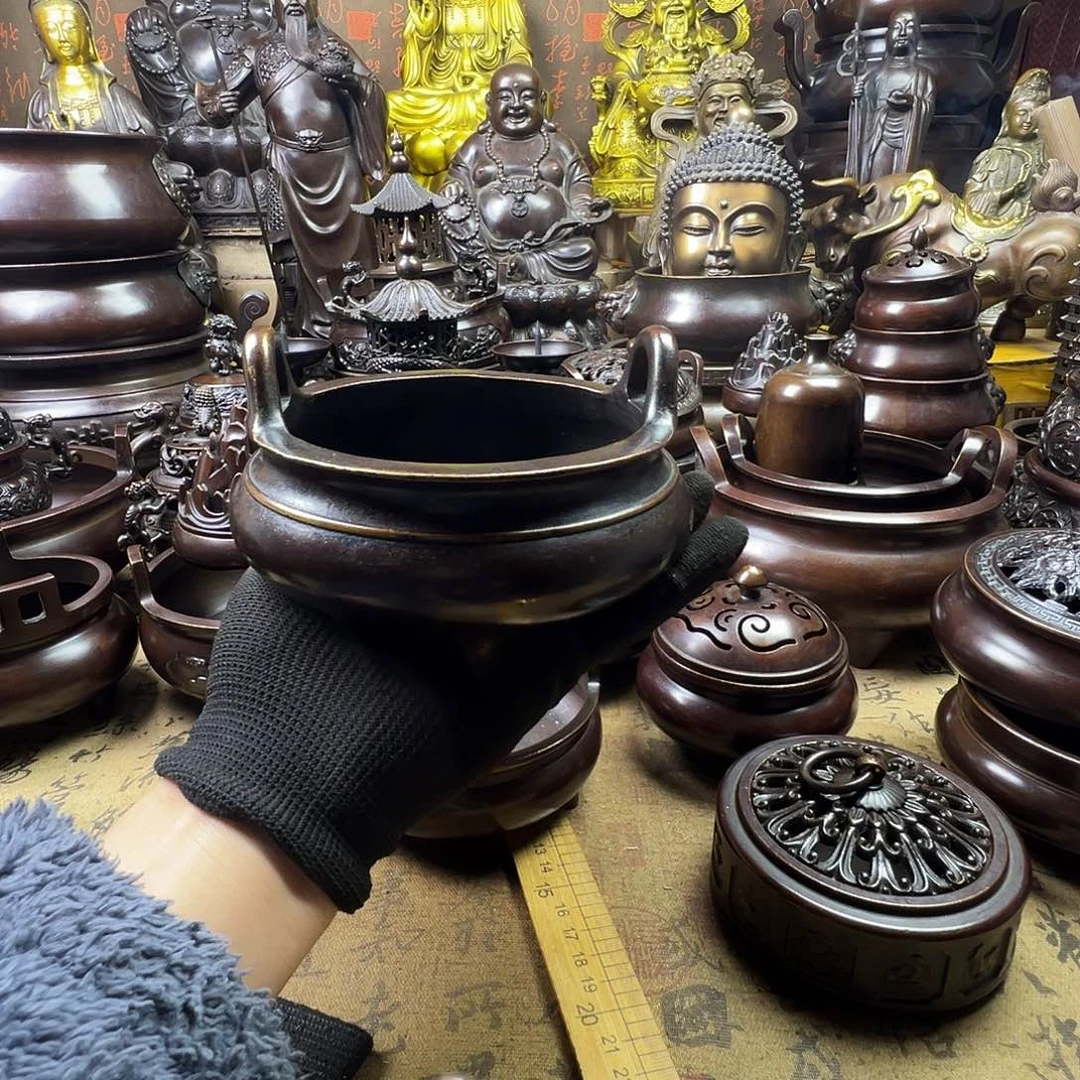 等***待铜香炉供香炉聚宝盆海棠路博山炉帝王炉