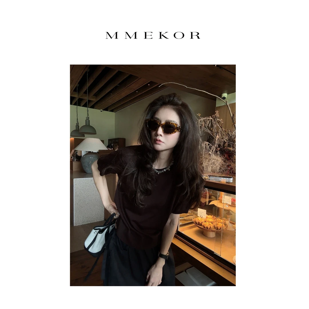 MMEKOR“罗兰女郎”T恤 2025新款静奢老钱风百搭短袖 30021