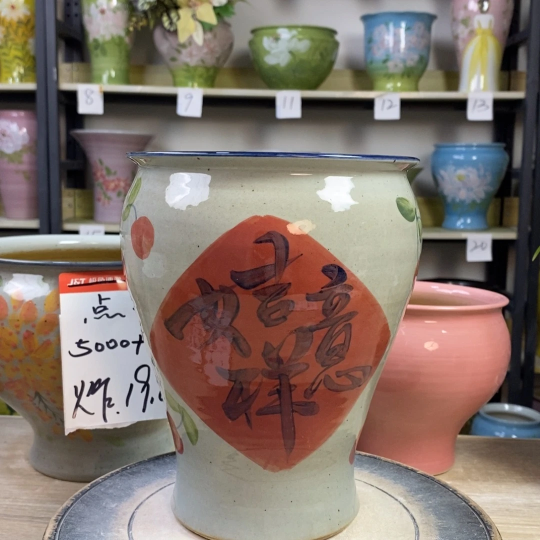 景德镇手工手绘陶瓷花盆