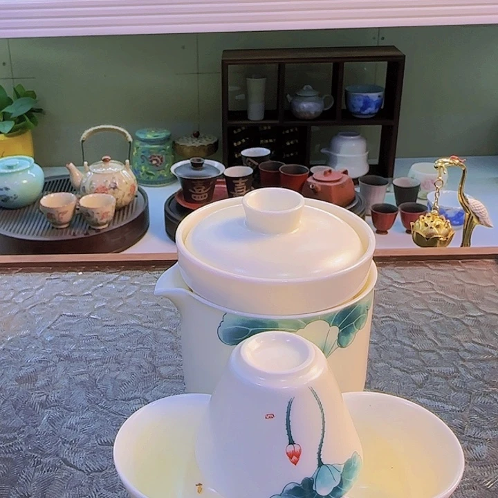 青花瓷器茶具套装旅行个人杯茶叶罐