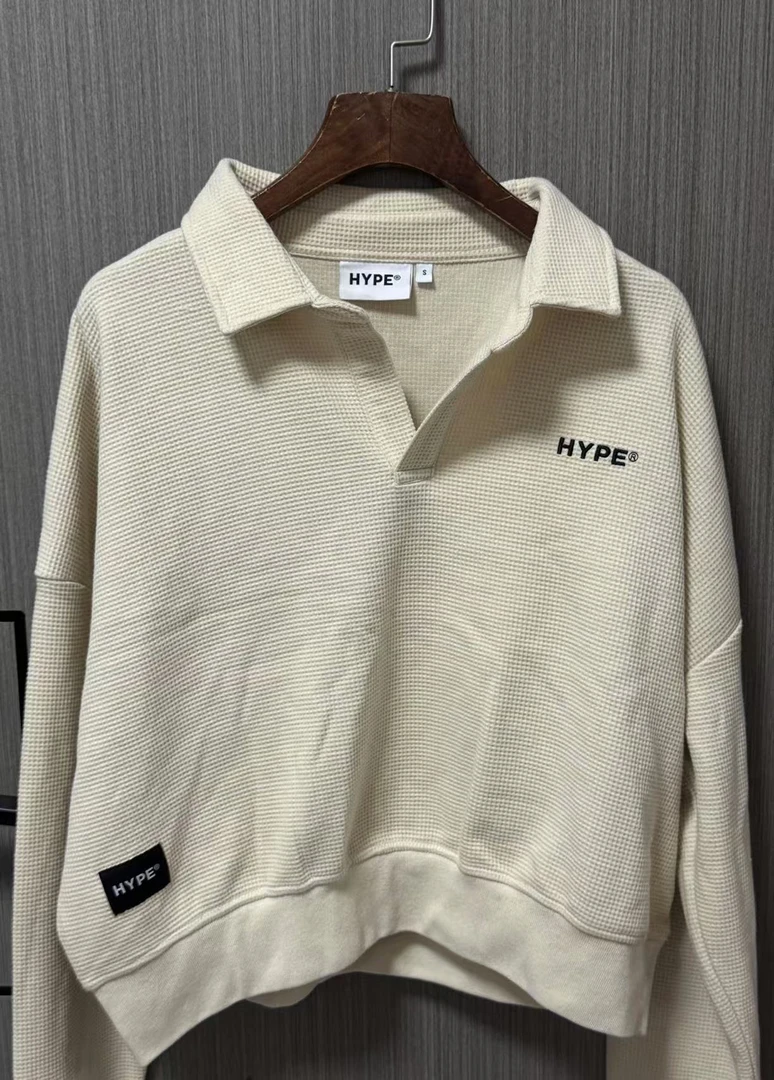 翻领开襟平绒运动休闲短款套头衫