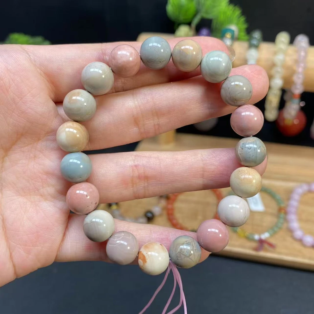 【七彩阿拉善10m手串】A884七彩阿拉善地表彩玉时尚糖果色女款手串