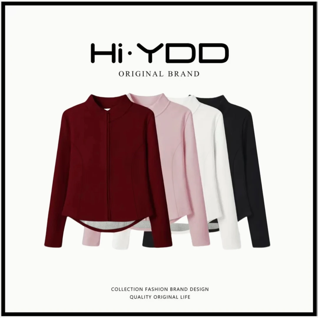 YDD·【运费补贴】秋冬立领外套修身时尚休闲百搭上衣简约长袖开衫