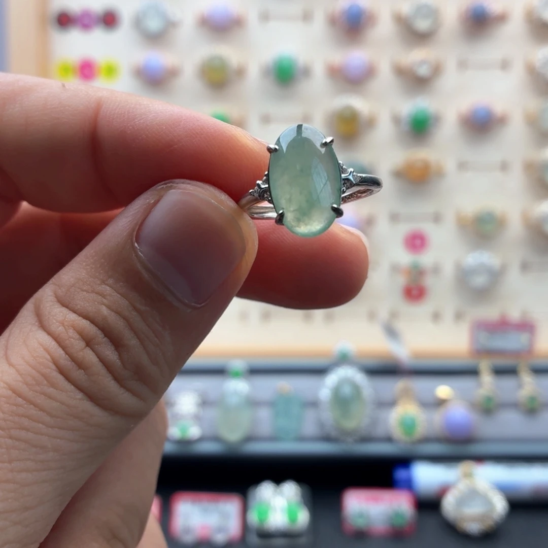 翡翠银S925镶嵌戒指