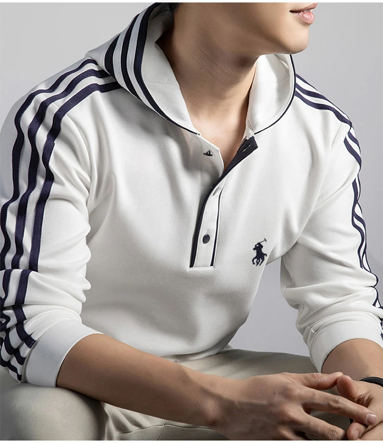 时尚中青年男女运动耐磨秋季连帽套头卫衣宽松潮流刺绣长袖连帽款