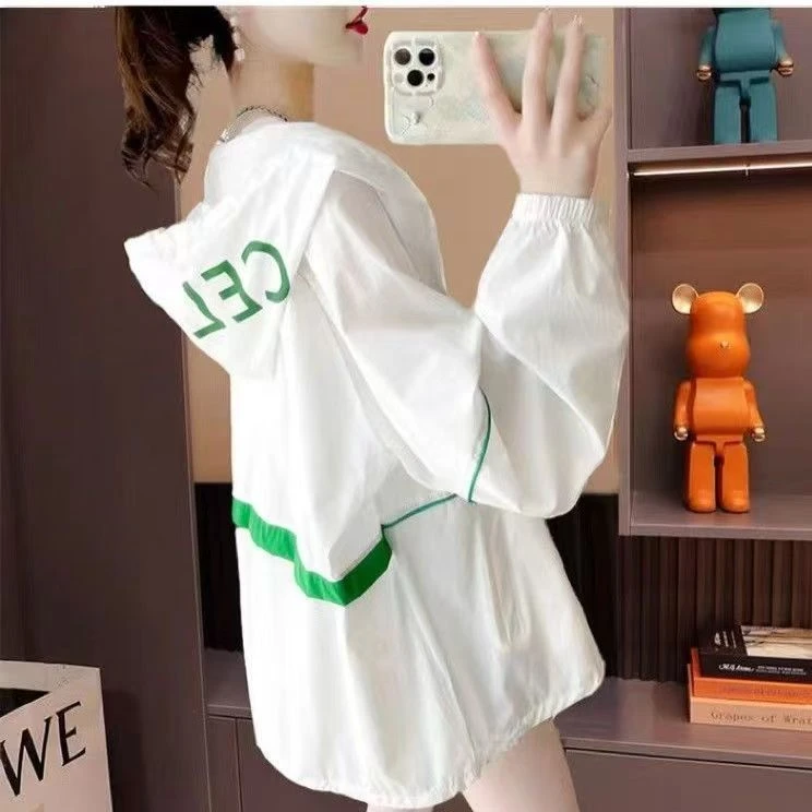 2025新款大码胖mm轻薄防晒衣女外穿韩版宽松显瘦连帽防晒服薄外套