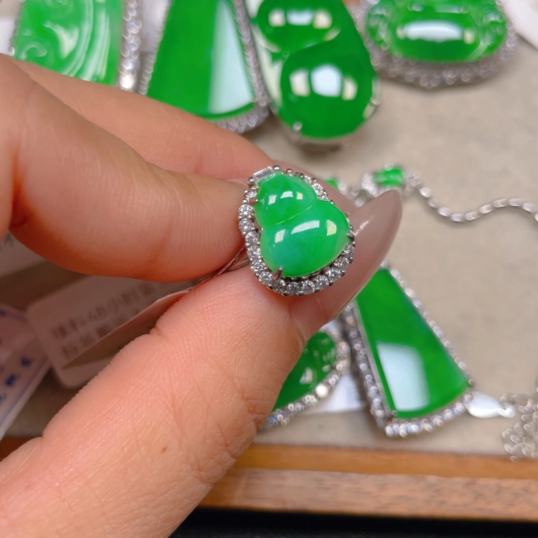 翡翠银S925镶嵌挂件