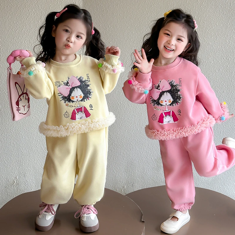 女童甜美风套装2025新款儿童春秋装韩版洋气女宝宝春季时髦两件套