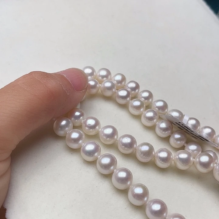 淡水珍珠银S925镶嵌颈饰卡8➕高品极光白炫天女粉