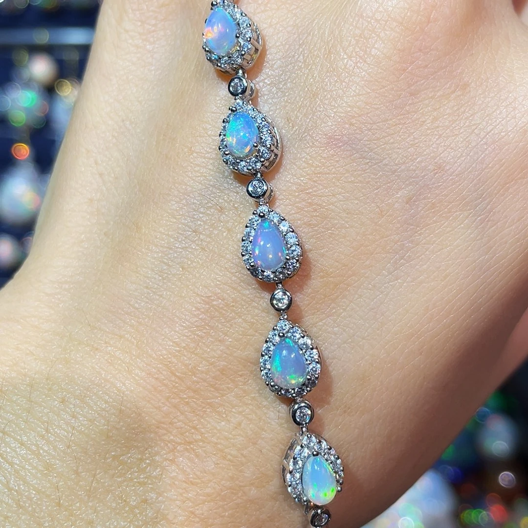 欧泊银S925镶嵌手链