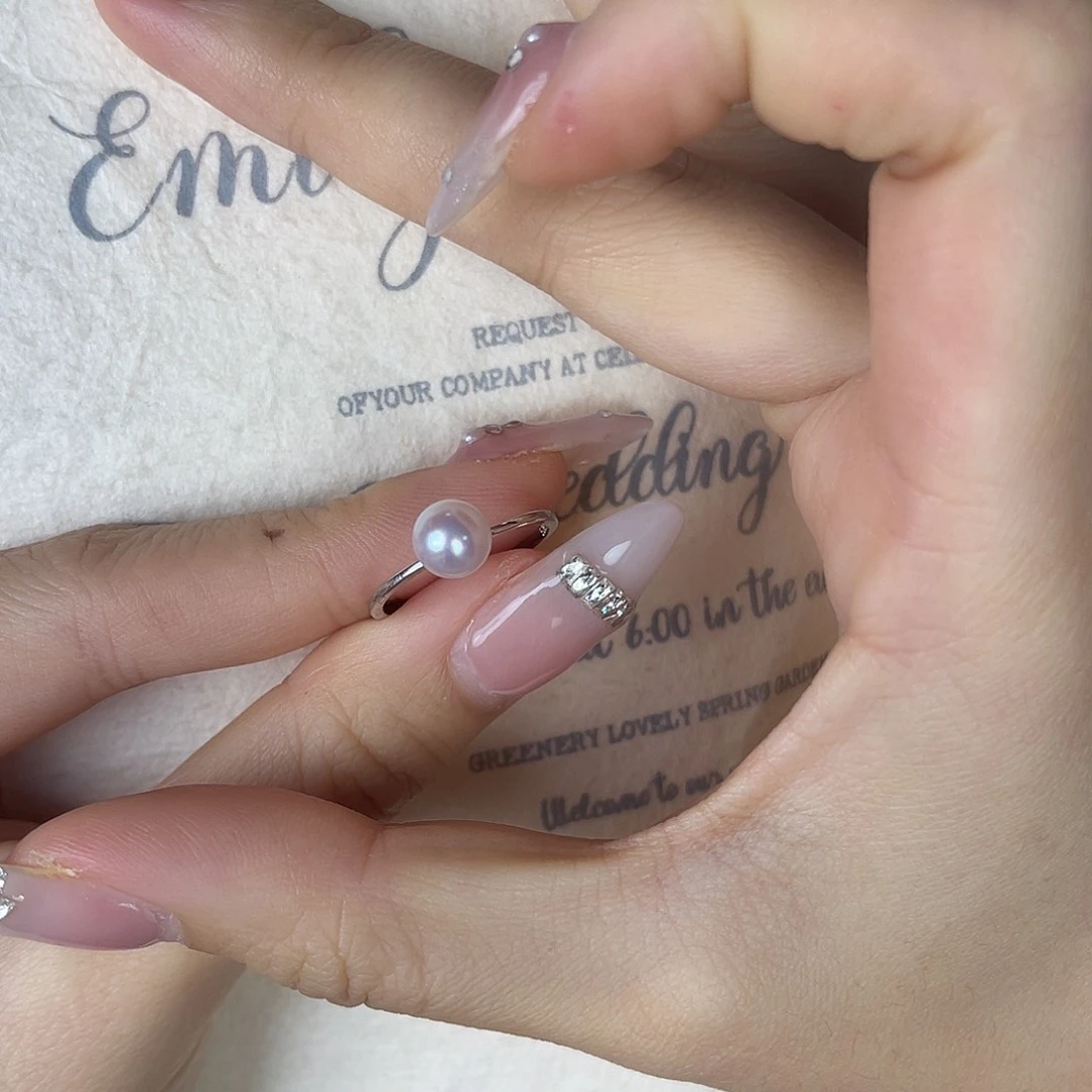 海水珍珠戒指银S925镶嵌