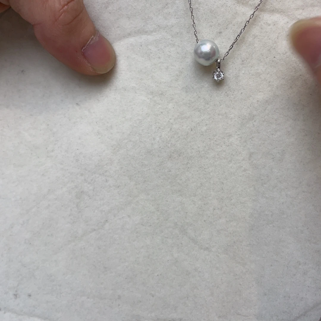 银S925镶嵌项链海水珍珠