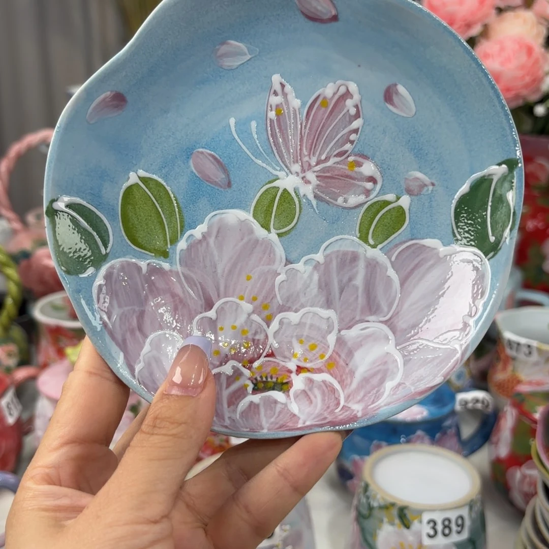 瓷片景德镇手绘高温釉下彩陶瓷茶具