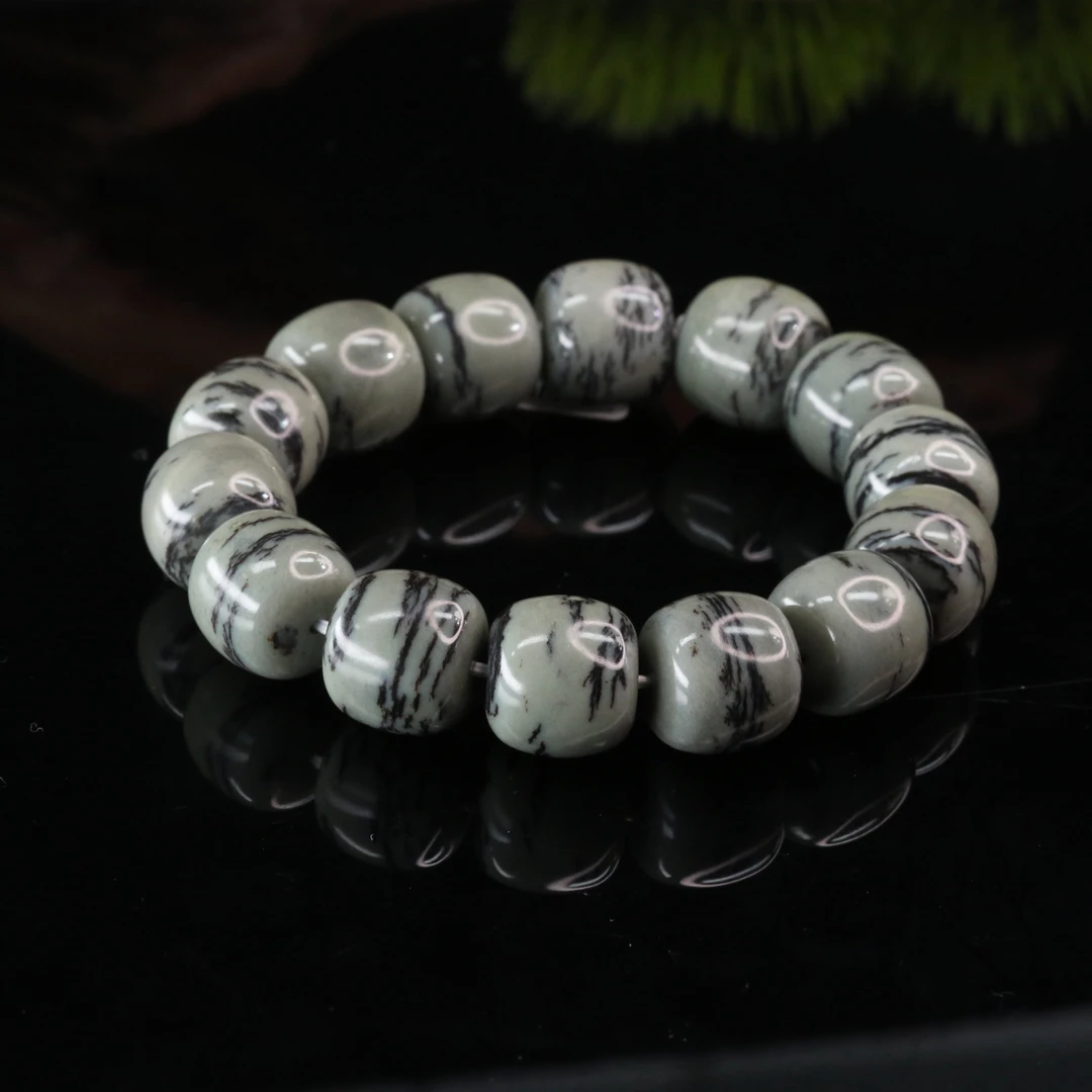 47和田玉楼兰三彩手串/000716北京中保拍卖